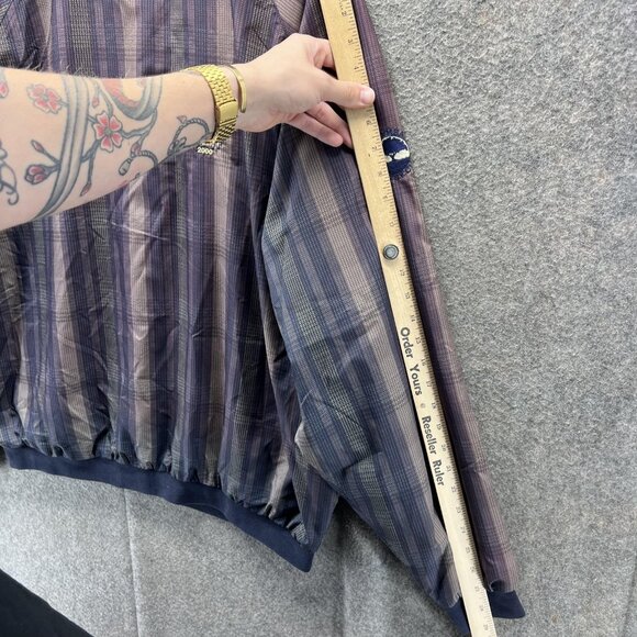 Vintage Sunice Pullover Mens 2XL Purple Navy Stripe Golf Windbreaker 2000s - Picture 9 of 14